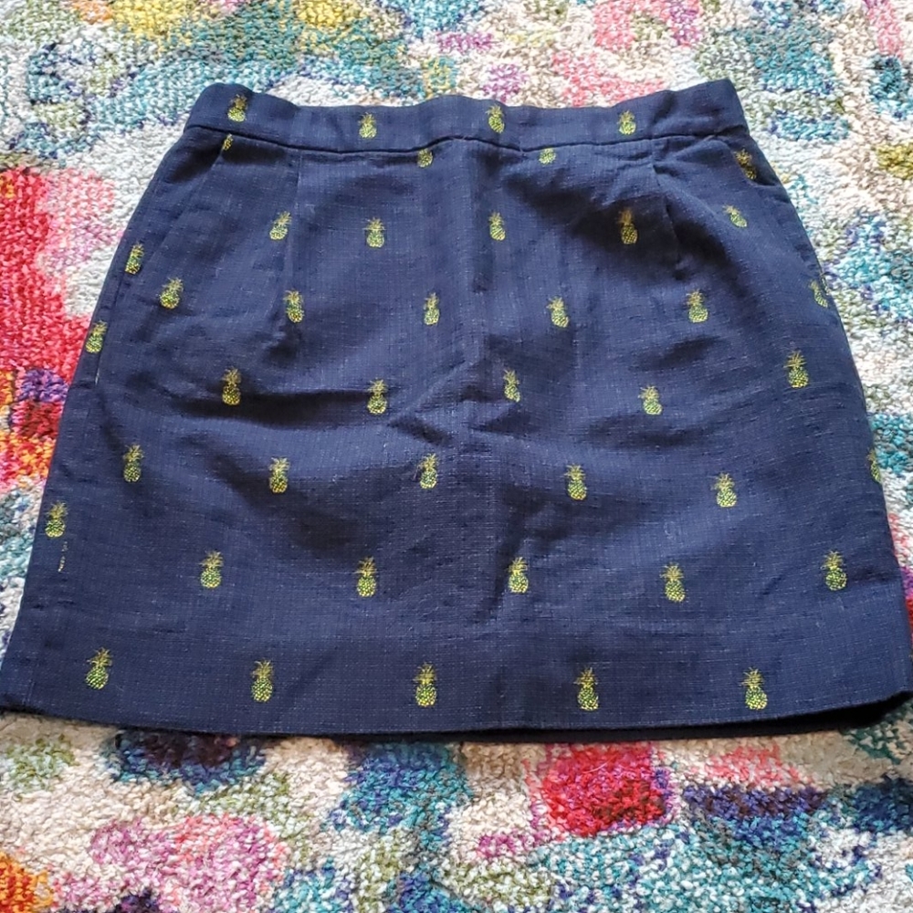 Navy with yellow pineapples skirt